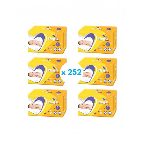 Caja de pañales Magics talla 1 Easysoft. 252uds (2-5 kg)