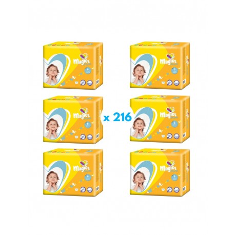 Caja de pañales Magics talla 6 Easysoft. 216uds (16-30 kg)