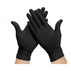 GUANTE DE EXAMEN DE NITRILO COLOR NEGRO SIN POLVO TALLA L  C/100 UDS