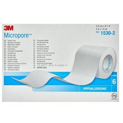 ESPARADRAPO DE PAPEL MICROPORE 3M  5cm x 9.1cm.  CAJA/6 UDS.