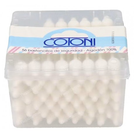 Bastoncillos de algodón 100% con seguridad- Caja: 56 Uds.